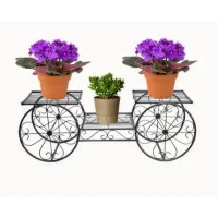 50 Inch Iron Parisian Cart Plant Stand 50 Inch Iron Parisian Cart Plant Stand