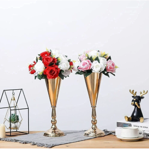 Antique Metal Flower Vases
