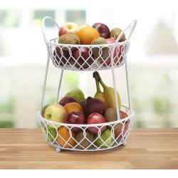 Metal Fruits white Basket Metal Fruits white Basket