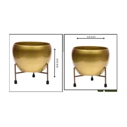 unique gold flower planter stand